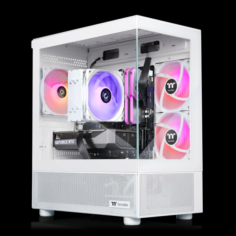 Thermaltake - LCGS View 8760TS-170 Gaming Desktop AMD Ryzen 7 8700F 2024 32GB Memory NVIDIA GeForce RTX 5060 Ti 8G 1TB SSD NVMe M.2 - White