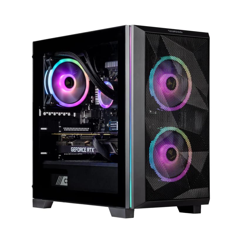 Velztorm - Mini Pilum Gaming Desktop (Ryzen 7 5700X, 32GB, 2TB SSD, RTX 5070, Win 11 Pro ) - Black