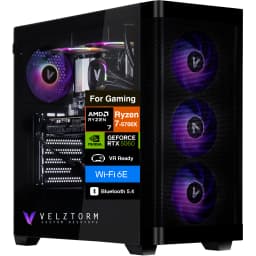 Velztorm - Pilum Z2 Gaming Desktop PC (Ryzen 7 5700X, 32GB, 1TB SSD, GeForce RTX 5060, Bluetooth 5.4, WiFi 6E, Win 11 Home) - Black