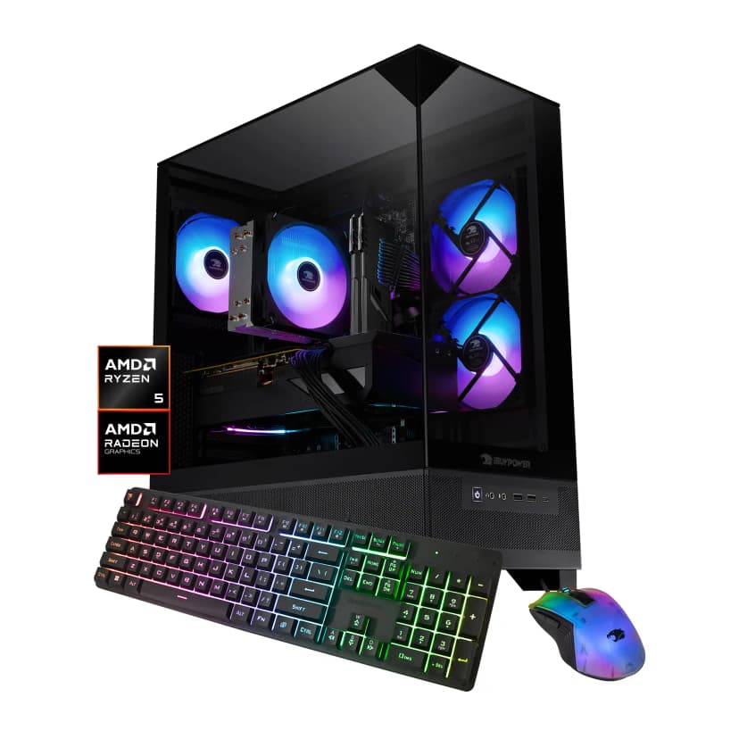 iBUYPOWER - Element SE Gaming Desktop PC - AMD Ryzen 5 5500,AMD Radeon RX 6500XT 4GB,16GB DDR4 Non-RGB RAM,1TB SSD_ESA5R65XT03 - Black