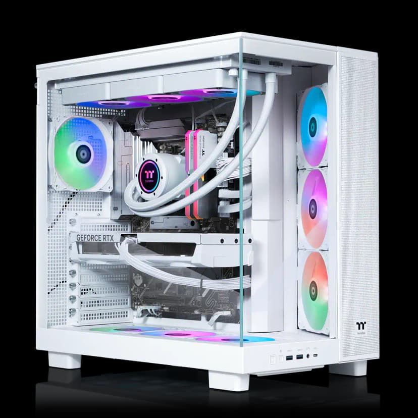 Thermaltake - LCGS View 9580S-380XL Gaming Desktop AMD Ryzen 9 9950X3D 2025, 32GB Memory, NVIDIA GeForce RTX 5080, 2TB NVMe M.2 - Snow