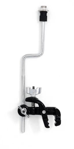 Gibraltar Hardware - Jaw Mount Microphone Holder, Single Ratchet Mic Arm with Shock Mount Attaches to Drum Hoop or Guitar Amp Chassis