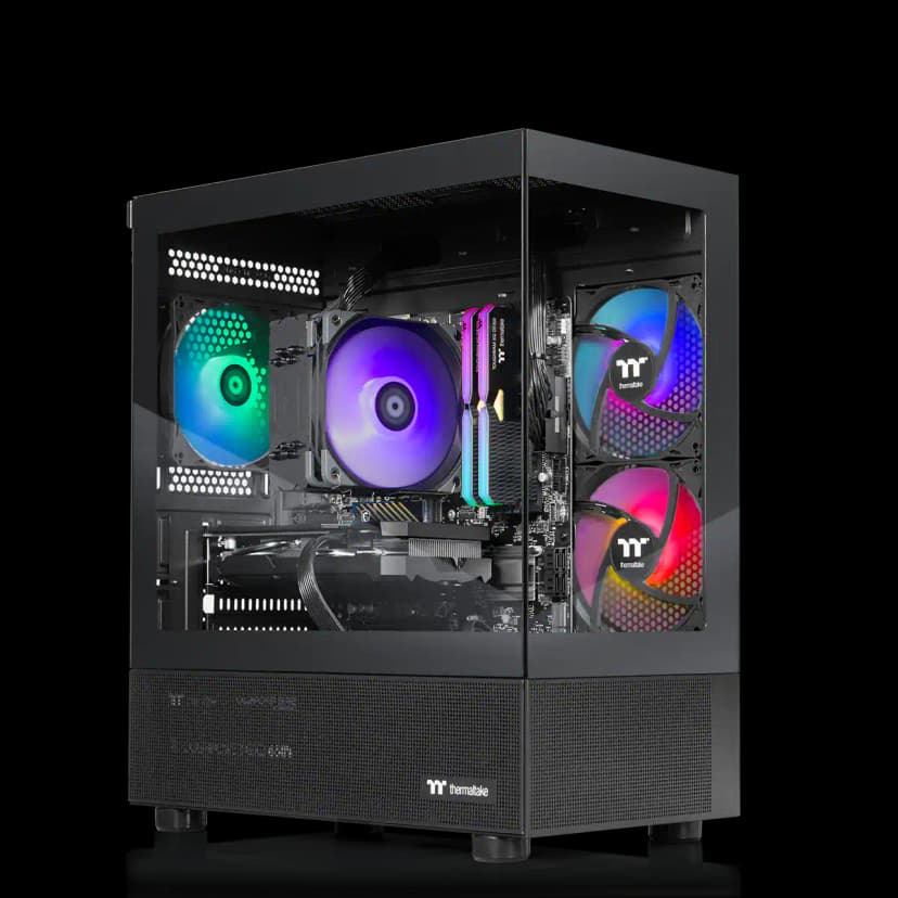 Thermaltake - LCGS View 7696X-170 Gaming Desktop AMD Ryzen 5 7600X 2022, 32GB Memory, AMD Radeon RX 9060 XT 16GB, 1TB SSD NVMe M.2 - Black