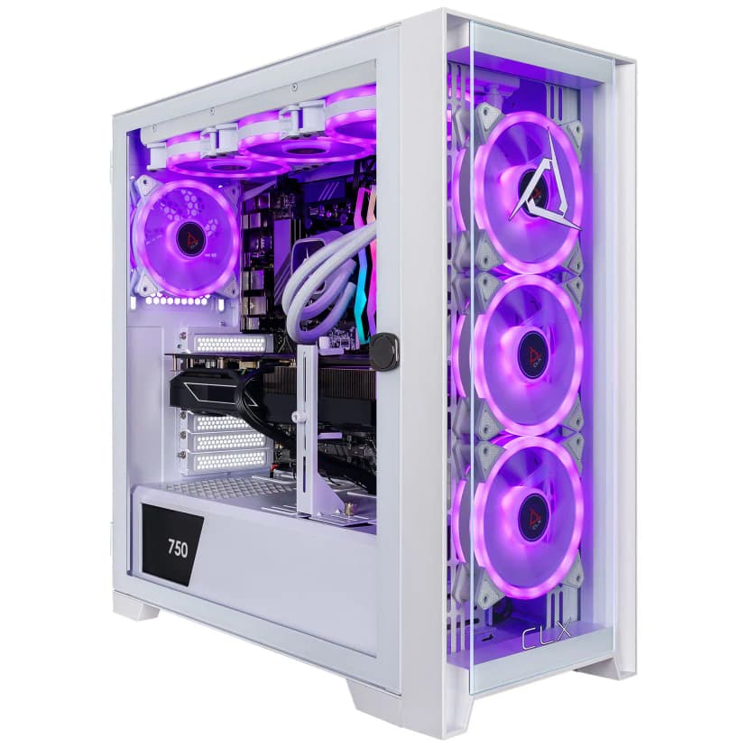 CLX - SET Gaming Desktop - AMD Ryzen 9 9900X - 32GB DDR5 5600 Memory - GeForce RTX 5070 Ti - 2TB NVMe M.2 SSD - White