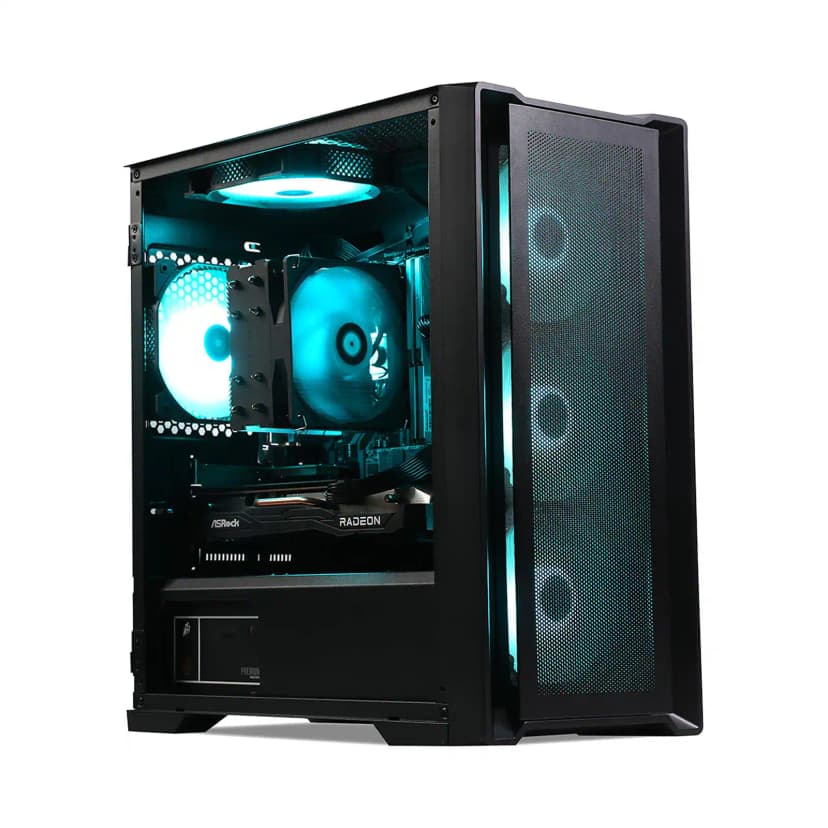 MXZ - High Performance Gaming PC, AMD Ryzen 7 7700, RTX4070,16GB DDR5 6000Mhz,1TB NVME,Windows 11 Pro Ready to Use - Black