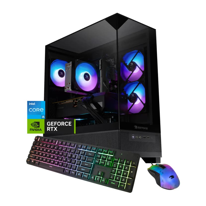 iBUYPOWER - Element SE Gaming Desktop PC Intel Core i5 14400F 2024 NVIDIA GeForce RTX 5060 8GB 16GB DDR5 1TB SSD Storage - Black
