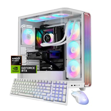iBUYPOWER - Trace Gaming Desktop PC AMD Ryzen 7 9800X3D 2025 NVIDIA GeForce RTX 5070Ti 16GB 32GB DDR5 2TB SSD Storage - White