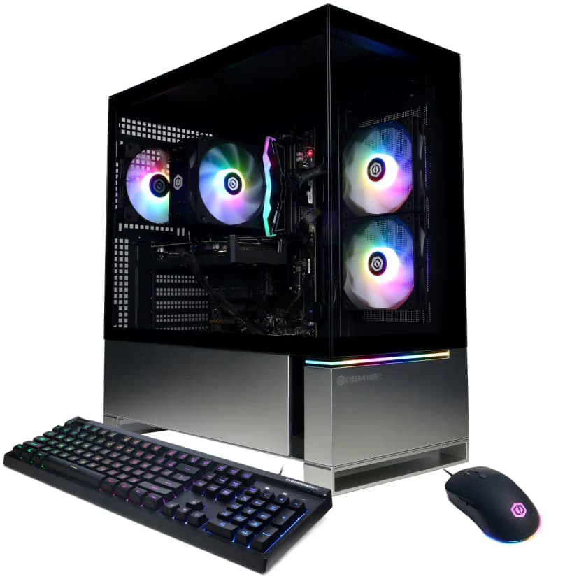 CyberPowerPC - Gaming Desktop - AMD Ryzen 7 8700F 2024 - NVIDIA GeForce RTX 5060 Ti 8GB - 16GB DDR5 Memory - 2TB SSD Storage - Black