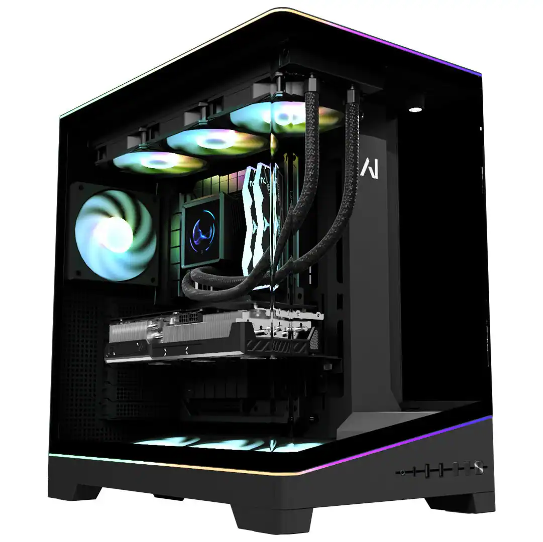 Andromeda Insights - Elite 50 V4 Gaming PC, GeForce RTX 5070 Ti 16GB, Ryzen 7 9800X3D, 32GB DDR5, 2TB SSD - Black