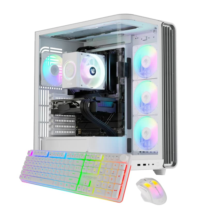 iBUYPOWER - Trace Gaming Desktop PC - Intel Core Ultra 7 265F, NVIDIA GeForce RTX 5070 12GB, 32GB DDR5 RAM, 2TB NVMe SSD_TWI7N5701 - White