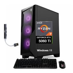 MSI - Codex Z2 Desktop PC (Ryzen 7 8700F, 16GB, 1TB SSD, GeForce RTX 5060 Ti, RGB KB, WiFi 7, Win 11 Home) w/USB Hub - Black