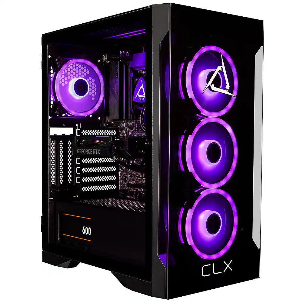 CLX - SET Gaming Desktop - Intel Core i7 13700KF - 32GB DDR5 5600 Memory-GeForce RTX 4060 - 1TB NVMe M.2 SSD + 4TB HDD Storage - Black