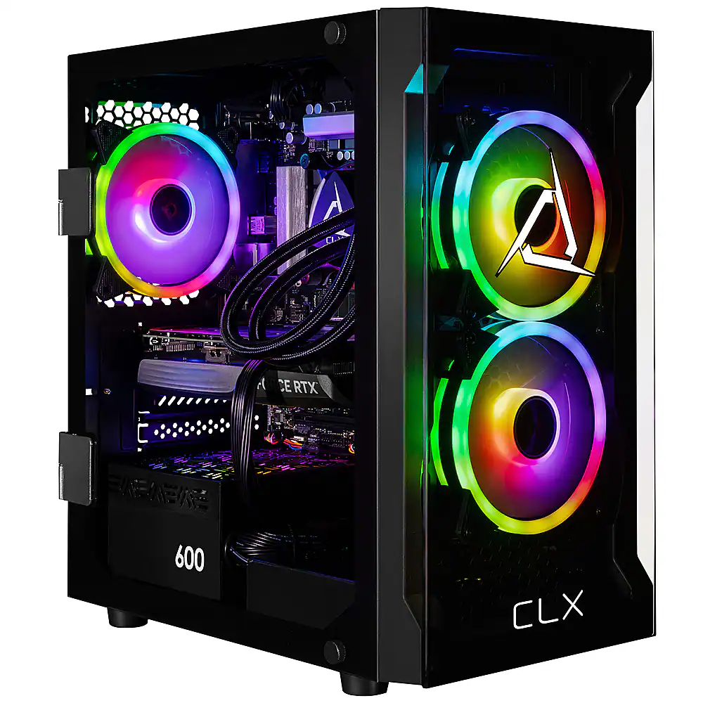 CLX - SET Gaming Desktop-Intel Core i7 14700KF-32GB DDR5 5600 Memory-GeForce RTX 4060 Ti - 1TB NVMe M.2 SSD + 4TB HDD Storage - Black