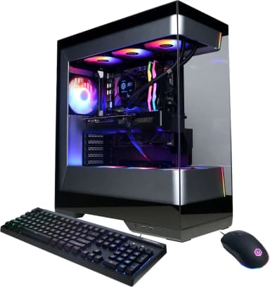 CyberPowerPC - Gaming Desktop - AMD Ryzen 9 9900X 2024 - NVIDIA GeForce RTX 5080 16GB - 32GB DDR5 Memory - 2TB SSD Storage - Black