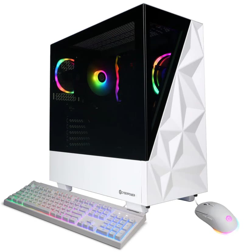CyberPowerPC - Gaming Desktop - AMD Ryzen 7 9700X 2024 - NVIDIA GeForce RTX 5060 Ti 8GB - 16GB DDR5 Memory - 1TB SSD Storage - White