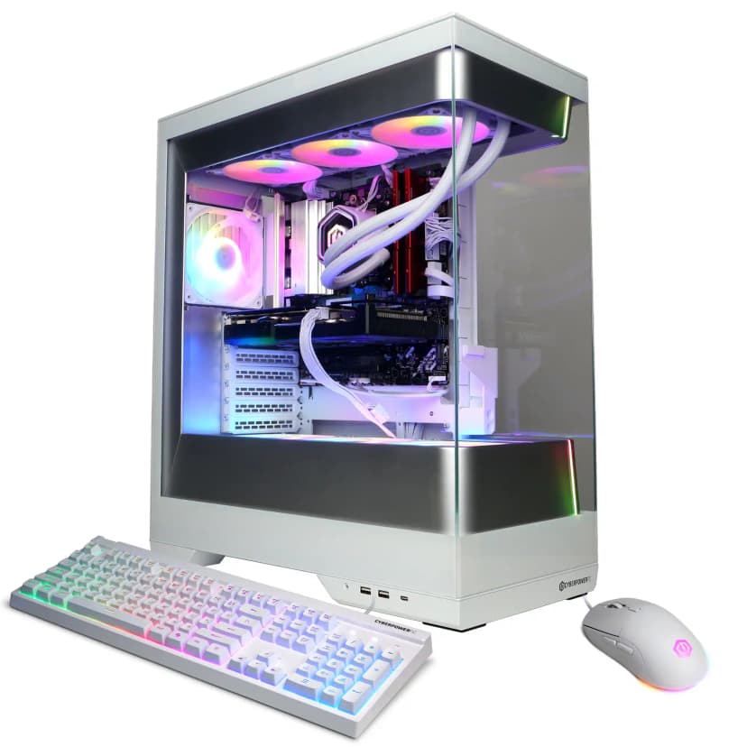 CyberPowerPC - Gaming Desktop - AMD Ryzen 7 9850X3D 2026 - AMD Radeon RX 9060 XT 16GB - 32GB DDR5 Memory - 1TB SSD Storage - White