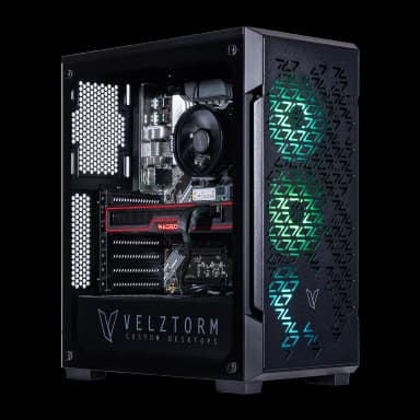 Velztorm - Fultix Desktop PC (Ryzen 5-5500, 16GB, 512GB SSD, Radeon RX 9070 XT, WiFi 4, Bluetooth 4.2, Win 11 Home) - Black