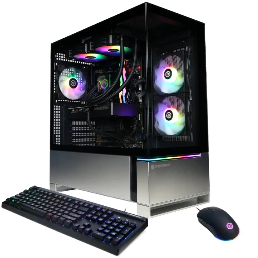 CyberPowerPC - Gaming Desktop - AMD Ryzen 7 8700F 2024 - NVIDIA GeForce RTX 5070 12GB - 32GB DDR5 Memory - 2TB SSD Storage - Black