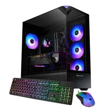 iBUYPOWER - Element Gaming Desktop PC - AMD Ryzen 7 7800X3D, AMD RX 9070XT 16GB, 32GB DDR5 RGB RAM, 1TB NVMe SSD_EBA7R97XT01 - Black