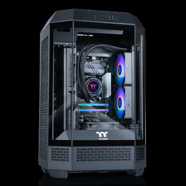 Thermaltake - LCGS Reactor 7897X Gaming Desktop AMD Ryzen 7 7800X3D 2023 32GB Memory Radeon RX 9070 XT 2TB SSD NVMe M.2 - Black