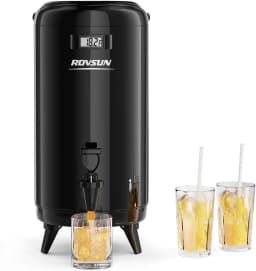 Winado - 3.2 Gallon Insulated Beverage Dispenser, Stainless Steel Hot and Cold Drink Dispenser for Coffee, Tea, Milk & Juice - Black