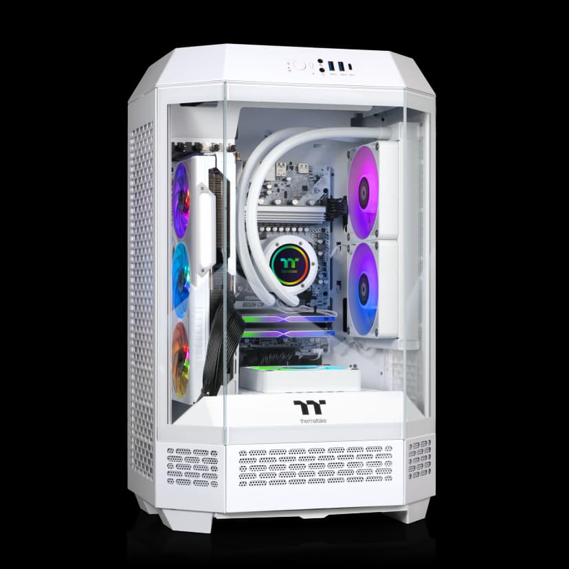 Thermaltake - LCGS Reactor 7897XS Gaming Desktop AMD Ryzen 7 7800X3D 2023 32GB Memory Radeon RX 9070 XT 2TB SSD NVMe M.2 - Snow