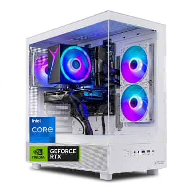 Skytech Gaming - Skytech AZURE3 Gaming Desktop - Intel Core i5 14400F, 3060, 16GB 3200 MHz DDR4 SDRAM, 650W GOLD PSU - White