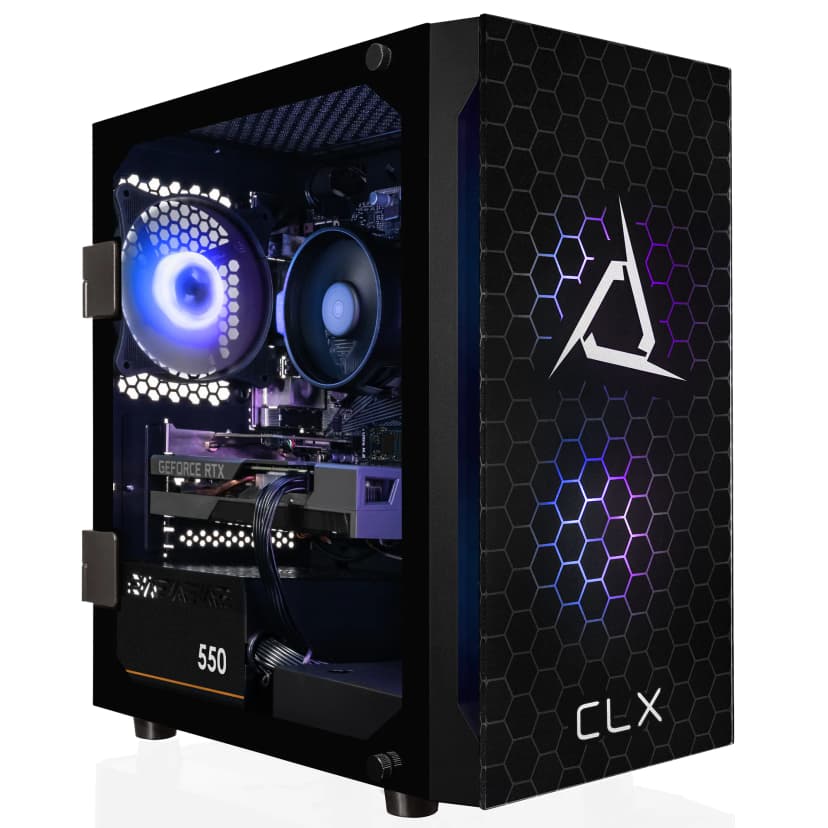 CLX - SET Gaming Desktop - AMD Ryzen 5 8400F - 32GB DDR5 5600 Memory - GeForce RTX 5060 Ti 8GB - 2TB NVMe M.2 SSD - Black