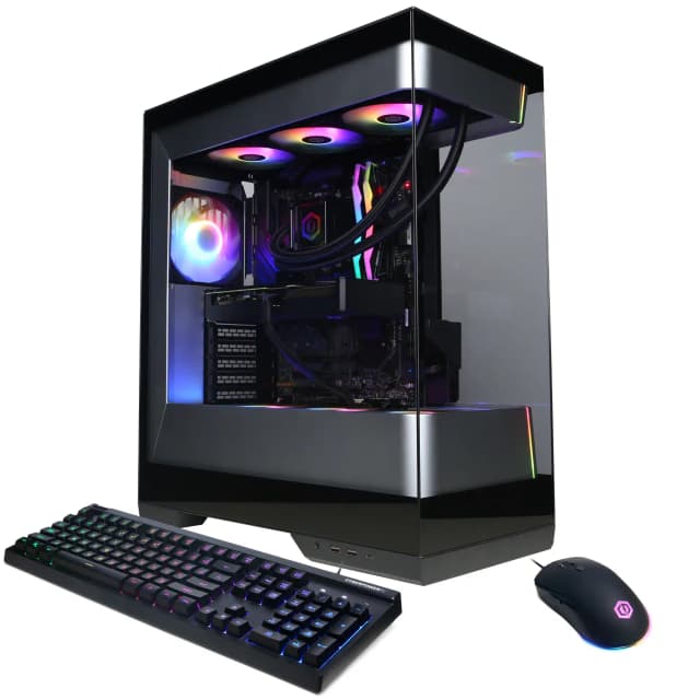 CyberPowerPC - Gaming Desktop - AMD Ryzen 9 9900X 2024 - NVIDIA GeForce RTX 5070 12GB - 32GB DDR5 Memory - 2TB SSD Storage - Black