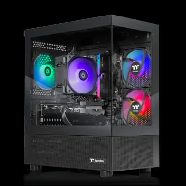 Thermaltake - LCGS View 9660T-170 Gaming Dsktp AMD Ryzen 5 9600X 2024 16GB RGB RAM NVIDIA GeForce RTX5060 Ti 8G 1TB SSD NVMe M.2 Wifi - Black