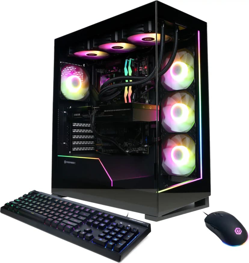 CyberPowerPC - Gaming Desktop - AMD Ryzen 9 9950X - NVIDIA GeForce RTX 5070 Ti 16GB - 64GB DDR5 - 4TB PCIe 4.0 SSD - Black