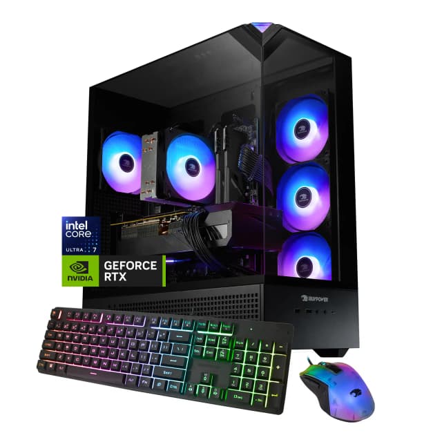 iBUYPOWER - Element Gaming Desktop PC-Intel Core Ultra 7 265F, NVIDIA GeForce RTX 5060Ti 8GB, 32GB DDR5 RAM, 2TB NVMe SSD_EBI7N56T03 - Black