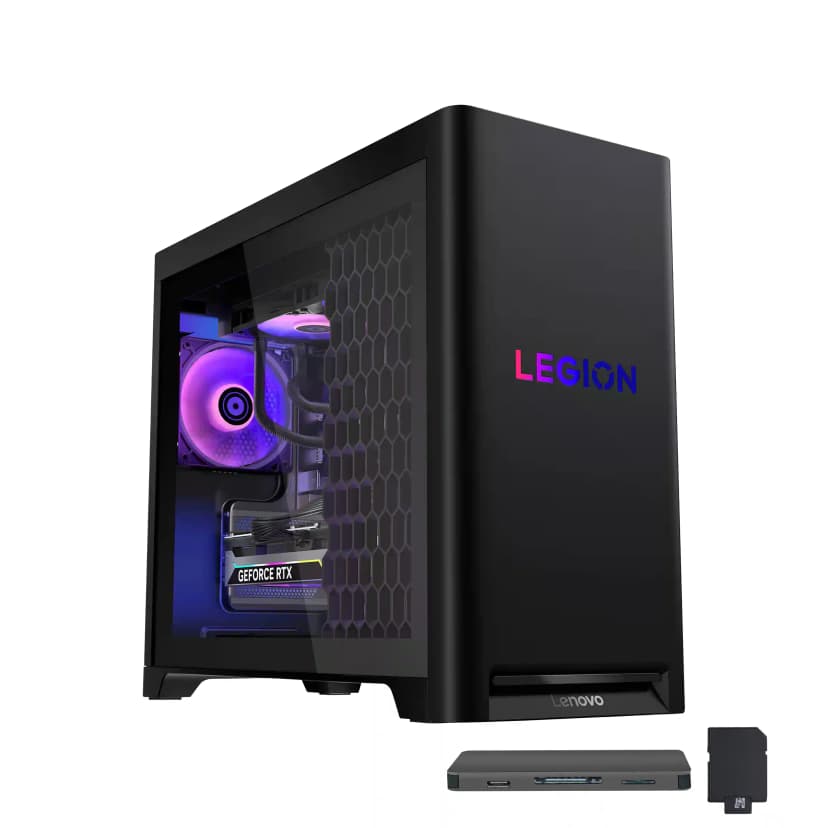 Lenovo - Upgraded - Legion T5 Gaming Desktop,Intel Ultra 7 265F,GeForce RTX 5060Ti,32GB DDR5,1TB SSD+1TB Dock Set,Win 11 Pro - Black