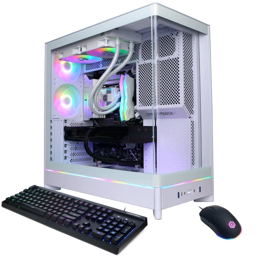 CyberPowerPC - Gaming Desktop - Intel Core Ultra 7 265KF 2024 - NVIDIA GeForce RTX 5070 Ti 16GB - 32GB DDR5 Memory - 2TB SSD Storage - White