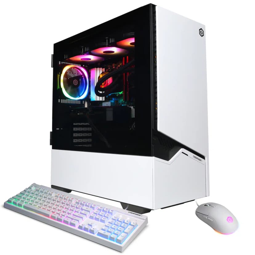 CyberPowerPC - Gaming Desktop - AMD Ryzen 7 9800X3D 2024 - NVIDIA GeForce RTX 5070 12GB - 32GB DDR5 Memory - 1TB SSD Storage - White