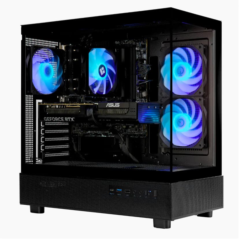 TECHNOID - Glass –NVIDIA Geforce RTX 5070 Ti–AMD Ryzen 7 9700X – 32GB DDR5 –2TB SSD –AI Ready –VR Compatible –Win 11 Home - Black