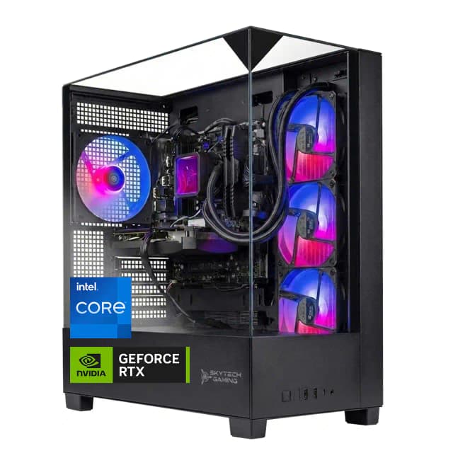 Skytech Gaming - Skytech SHADOW5 Gaming Desktop - Intel Core i7 14700F, 5060 Ti 8G, 32GB 3200 MHz DDR4 SDRAM, 750W GOLD PSU - Black