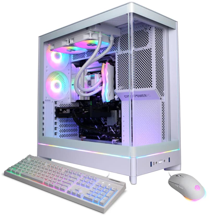 CyberPowerPC - Gaming Desktop - Intel Core Ultra 7 265KF 2024 - NVIDIA GeForce RTX 5060 Ti 16GB - 32GB DDR5 Memory - 2TB SSD Storage - White