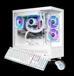 Thermaltake - LCGS View 7860TS-270 Gaming Desktop AMD Ryzen 7 7800X3D 2023 32GB Memory NVIDIA GeForce RTX 5060 Ti 8G 1TB SSD NVMe M.2 - White