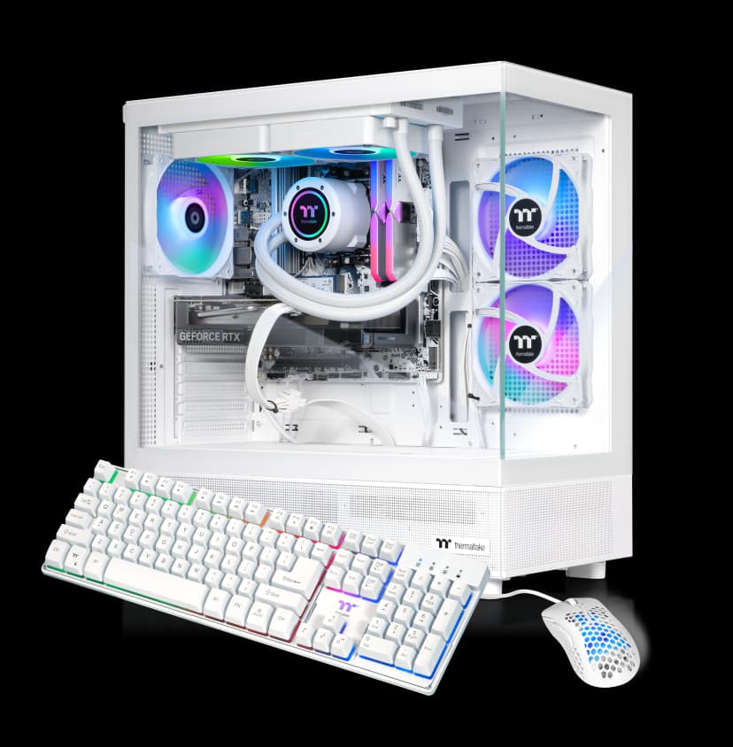 Thermaltake - LCGS View 7860TS-270 Gaming Desktop AMD Ryzen 7 7800X3D 2023 32GB Memory NVIDIA GeForce RTX 5060 Ti 8G 1TB SSD NVMe M.2 - White