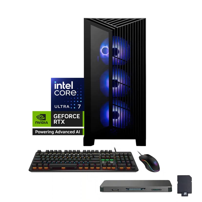 MSI - Upgraded - Aegis R2 AI Gaming Desktop,Intel Core Ultra 7 265,GeForce RTX 5070 Ti,32GB RAM,1TB SSD+1TB Dock Set,Win 11 Pro - Black