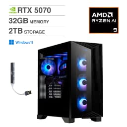 MSI - Aegis ZS2 Desktop PC (AMD Ryzen 9 9900X, 32GB DDR5, 2TB SSD, GeForce RTX 5070, Win 11 Home) w/USB Hub - Black