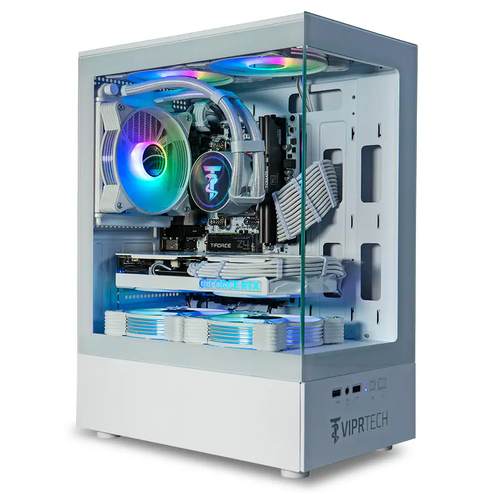 ViprTech - Stryker X3D V2PC - AMD Ryzen 5 5500X3D, RX 9060 XT 16GB, 32GB DDR4, 1TB SSD, Gaming Computer Arctic White