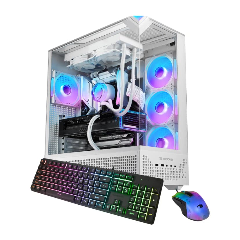 iBUYPOWER - Element Pro Gaming Desktop PC - AMD Ryzen 7 9700X, NVIDIA GeForce RTX 5070 12GB, 32GB DDR5 RGB RAM, 2TB SSD_EPWA7N5701 - White
