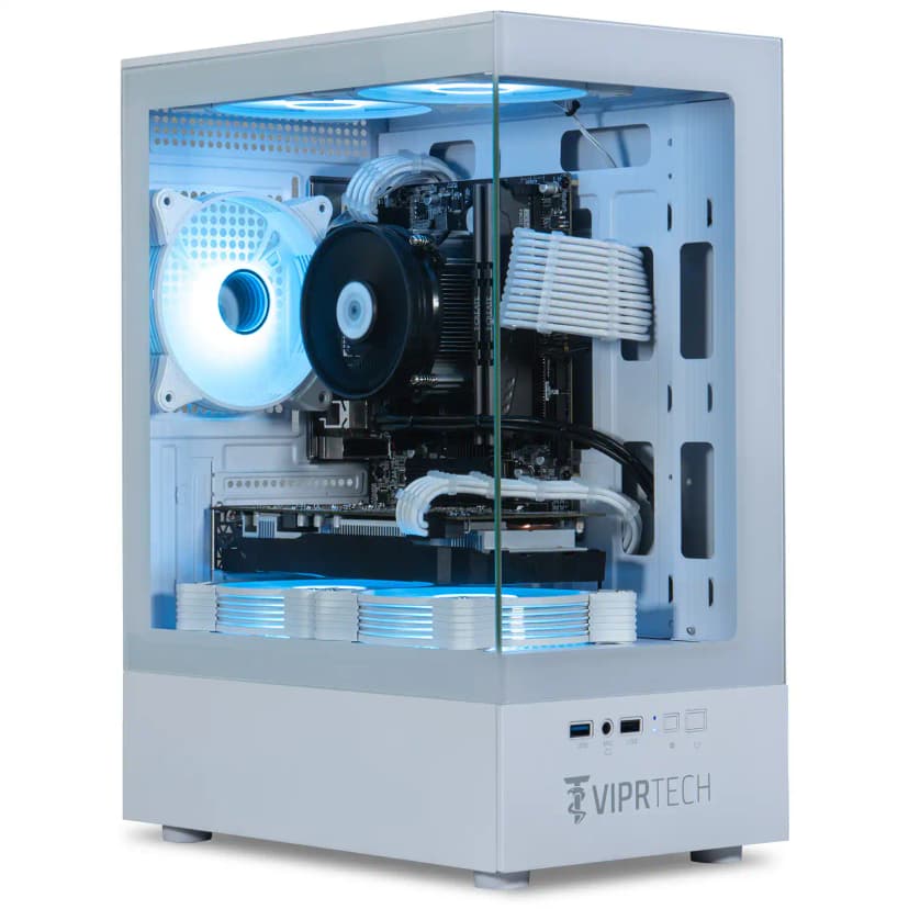 ViprTech - Stryker Gaming PC - Intel i5-9400F (4.1GHz), AMD RX 580 8GB, 16GB DDR4, 500GB SSD, Computer Desktop - White