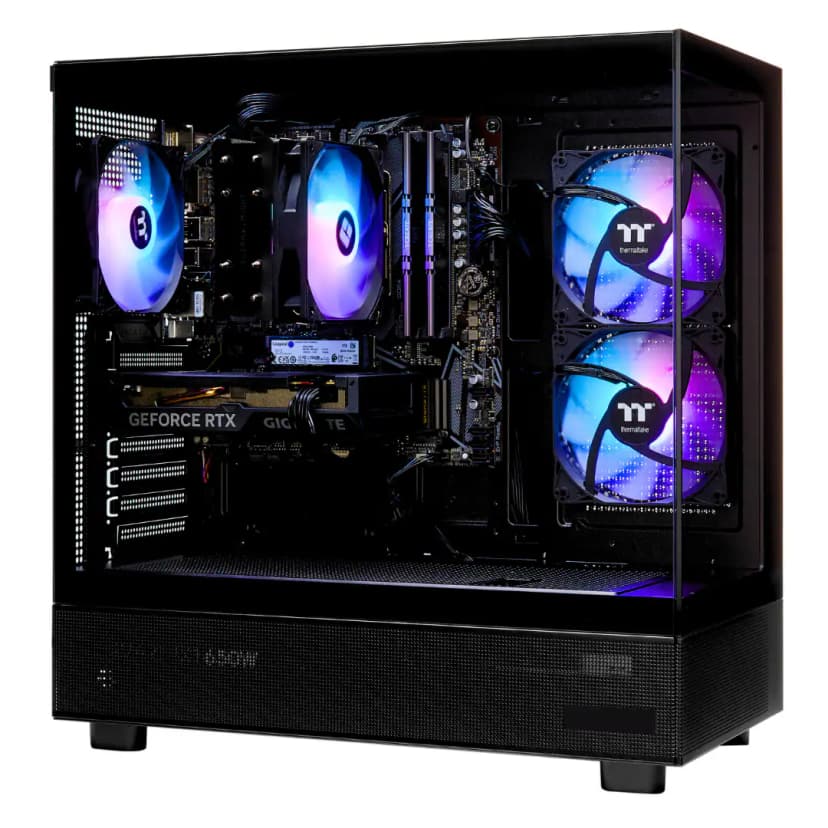 TECHNOID - Glass –NVIDIA Geforce RTX 5070 –AMD Ryzen 5 9600X – 32GB DDR5 –2TB SSD –AI Ready –VR Compatible –Win 11 Home - Black