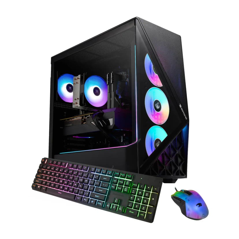 iBUYPOWER - Slate Gaming Desktop PC - AMD Ryzen 7 9700F, NVIDIA GeForce RTX 5060Ti 8GB, 32GB DDR5 RAM, 1TB NVMe SSD_SBA7N56T03 - Black