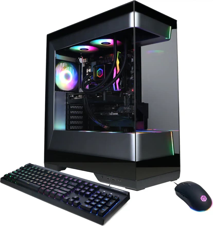 CyberPowerPC - Gaming Desktop - Intel Core Ultra 9 285 - AMD Radeon RX 9060 XT 16GB - 32GB DDR5 - 2TB PCIe 4.0 SSD - Black