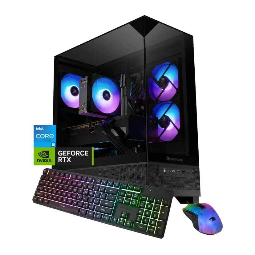 iBUYPOWER - Element SE Gaming Desktop PC - Intel Core i5 14400F, NVIDIA RTX 5050 8GB, 16GB DDR4 Non-RGB RAM, 1TB SSD_ESI5N5503 - Black