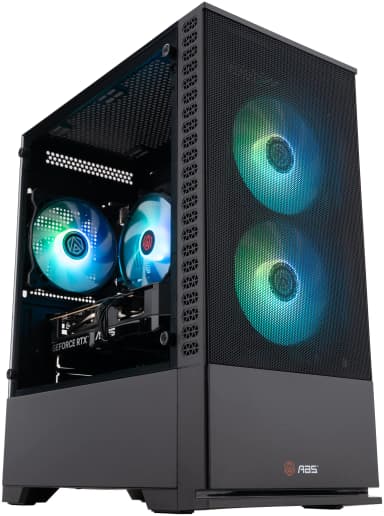 ADVANCED BATTLESTATIONS - ABS Cyclone Aqua Gaming PC Power by ASUS - Windows 11 - Intel Core i5-14400F - GeForce RTX 5060 - 32GB DDR4 - 1TB SSD - Black